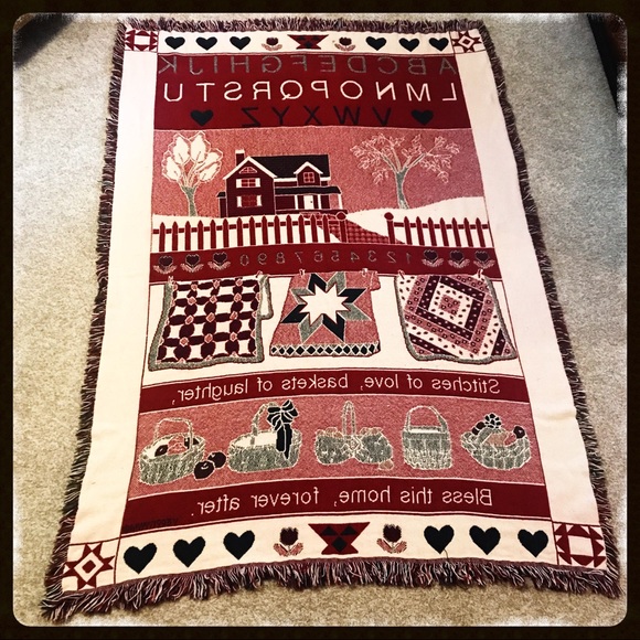 NEW!! HUGE!! HAND STITCHED BY MORAVIAN CHURCH LADIES TAPESTRY/BLANKET/THROW!! - Picture 2 of 2